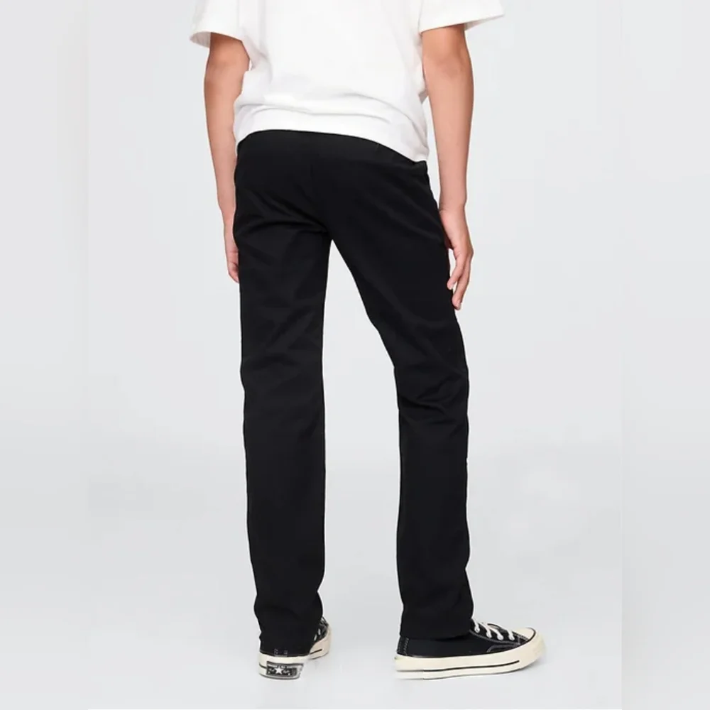 GAP Kids Boy Size 18 True Black Uniform Straight-Fit Stretch Adjustable Khakis